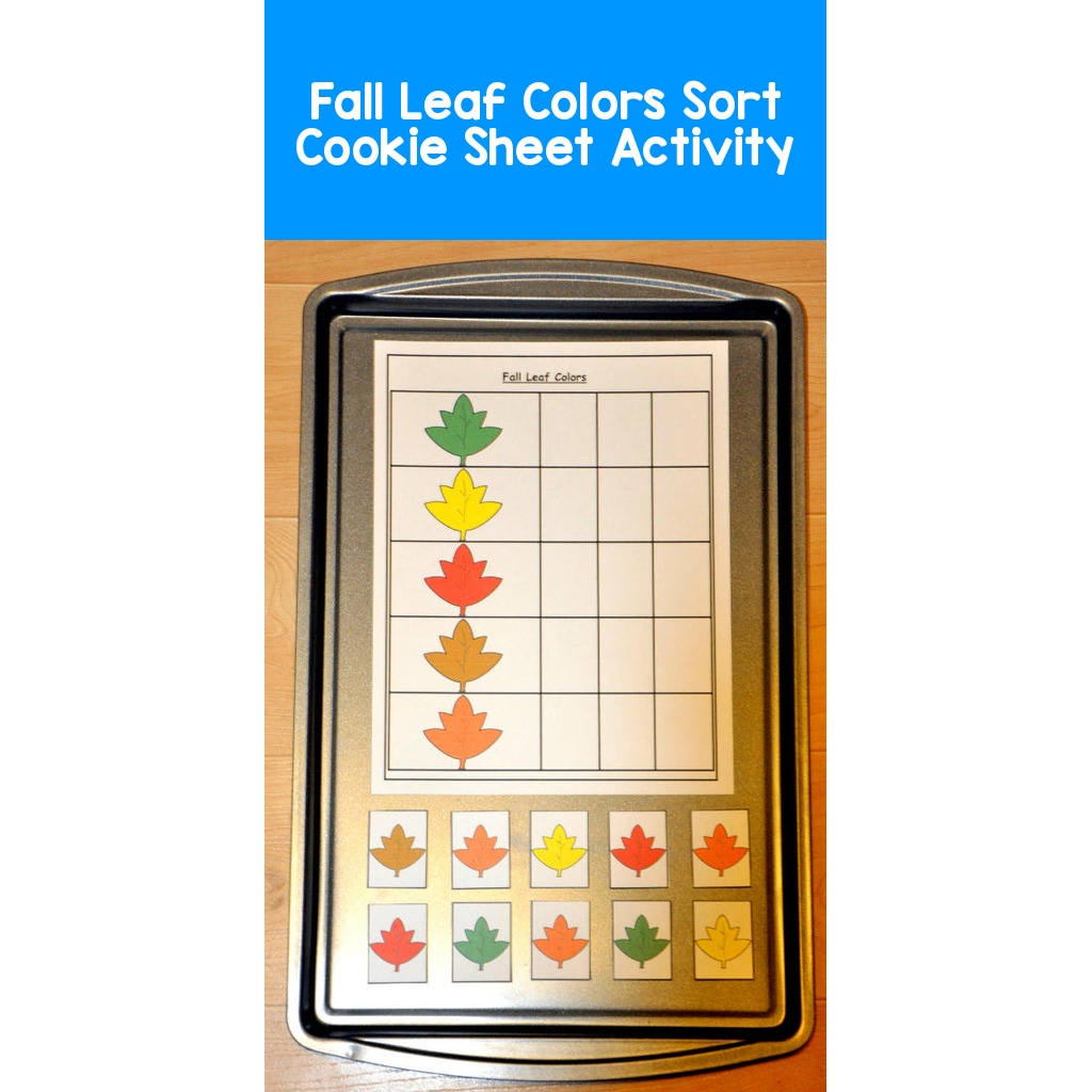Fall Leaf Colors Sort Cookie Sheet Activity