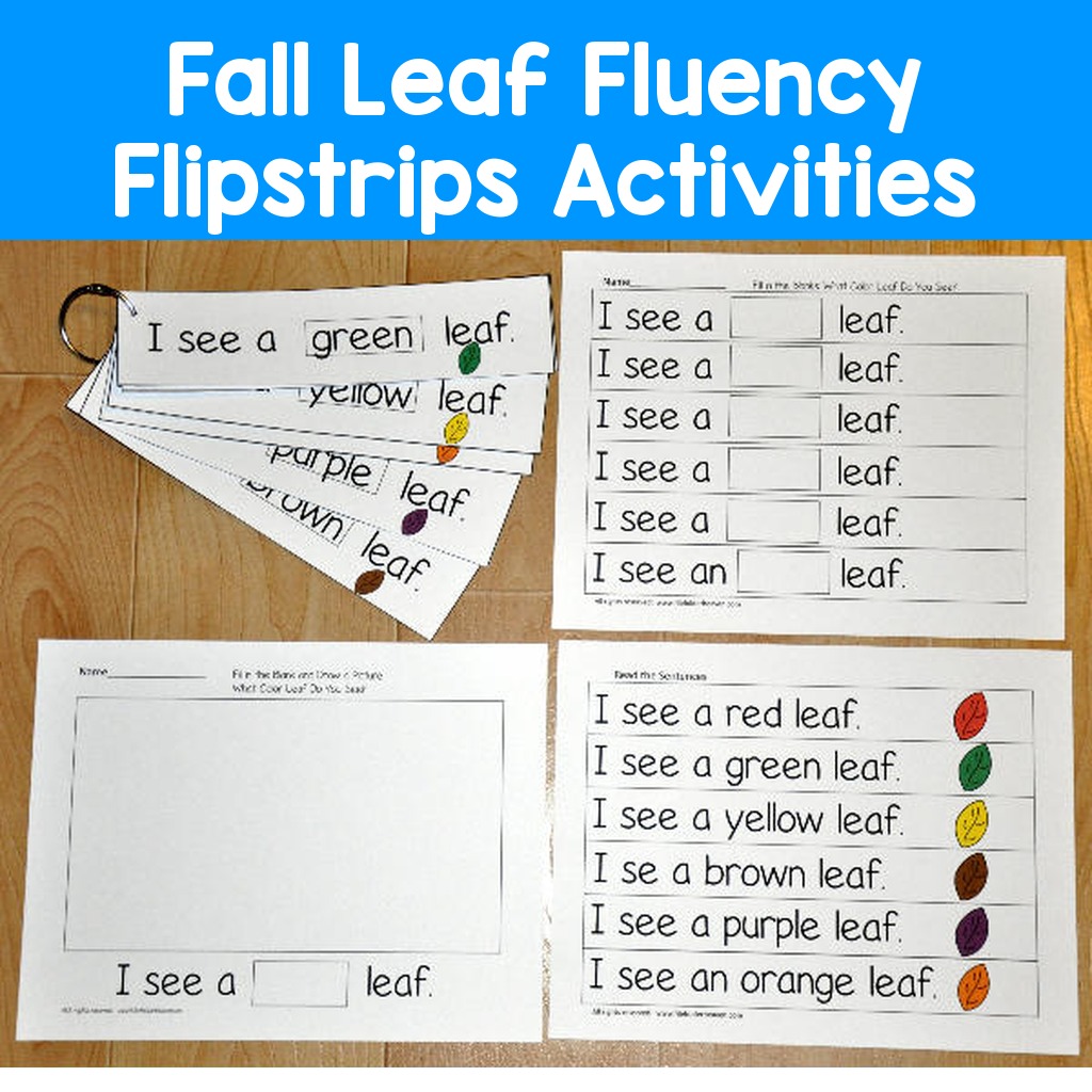 Fall Leaf Fluency Flipstrips Activities