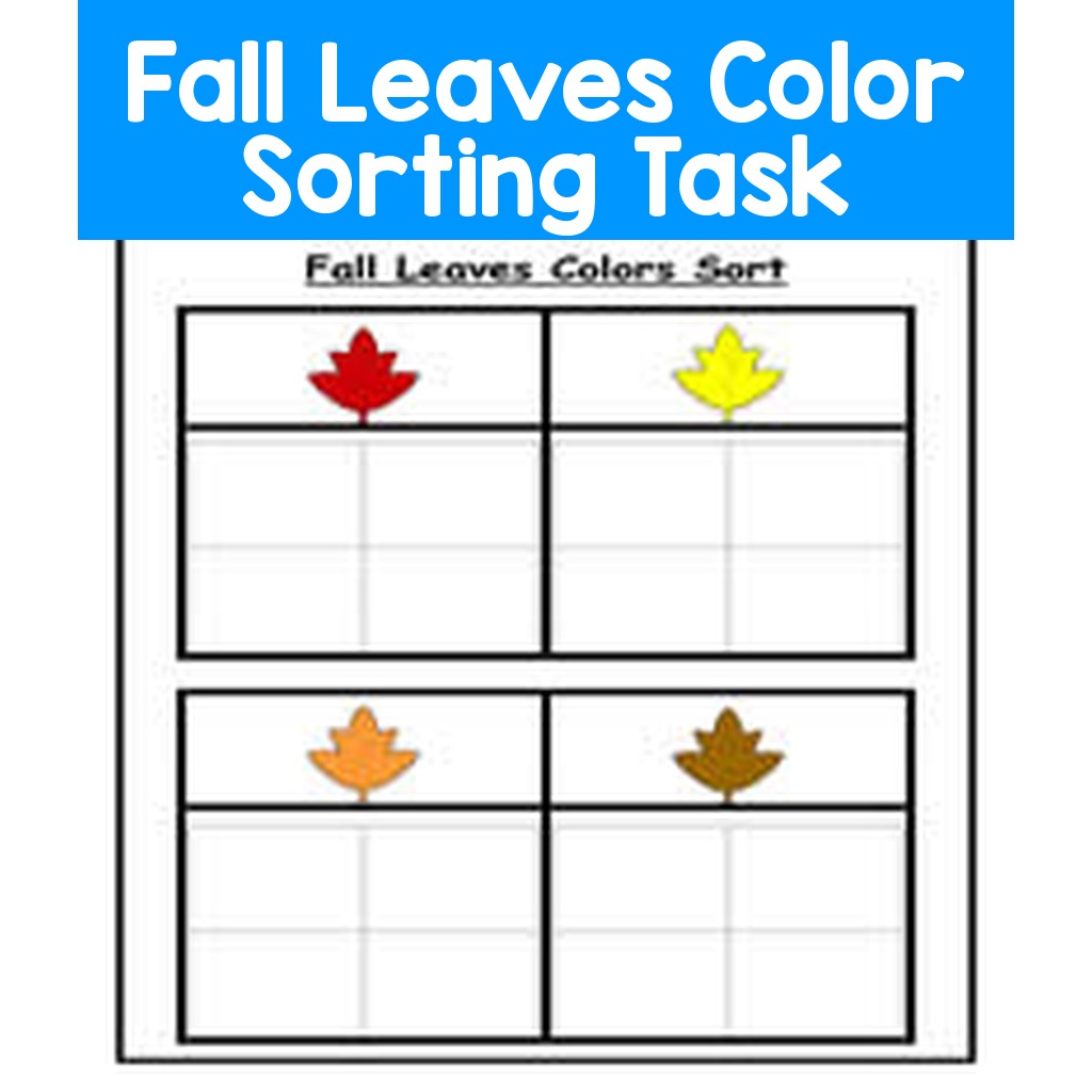 Fall Leaves Color Sorting Task