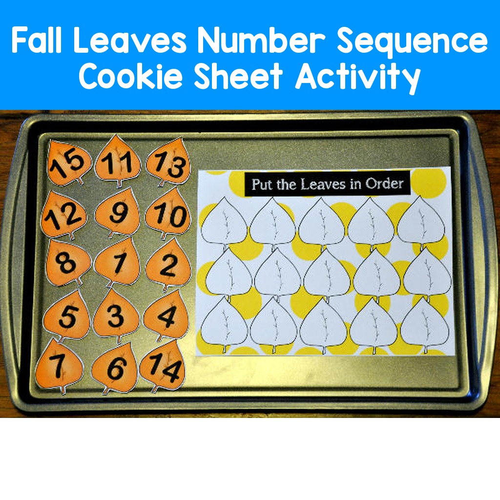 Fall Leaves Number Sequence Cookie Sheet Activity