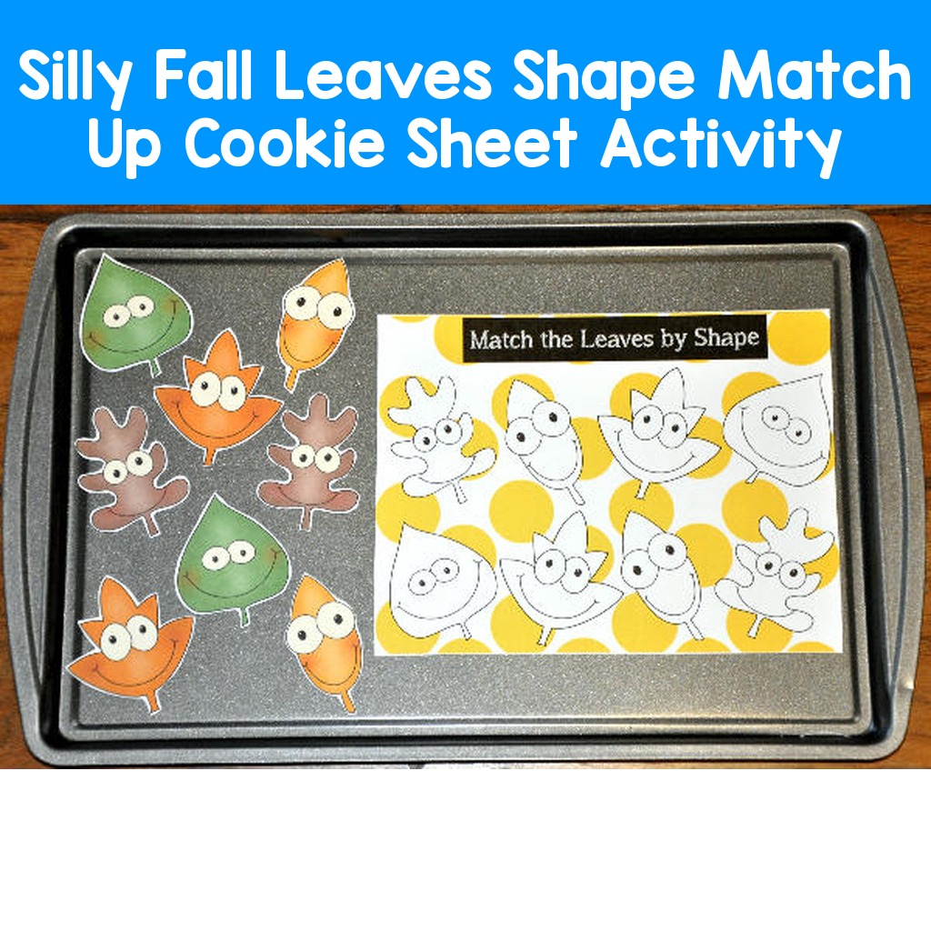 Silly Fall Leaves Shape Match Up Cookie Sheet Activity