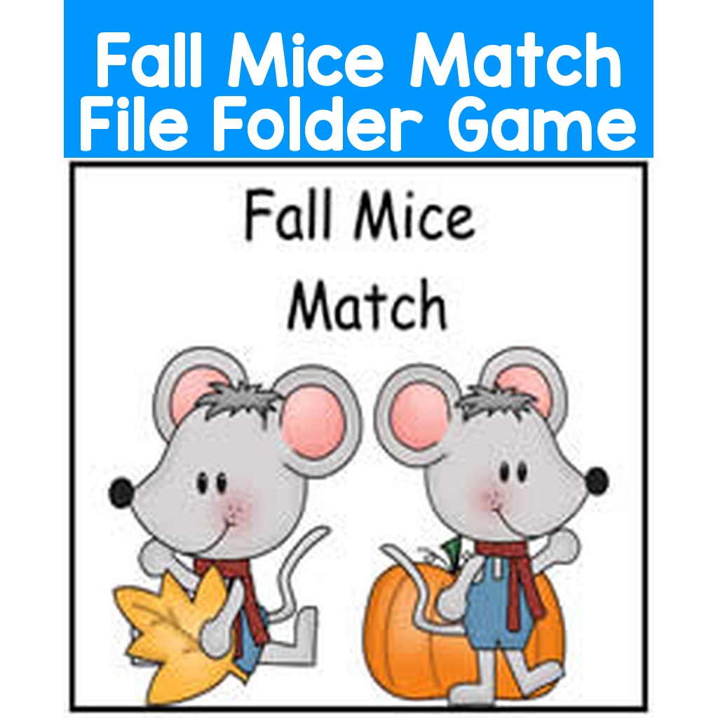 Fall Mice Match File Folder Game