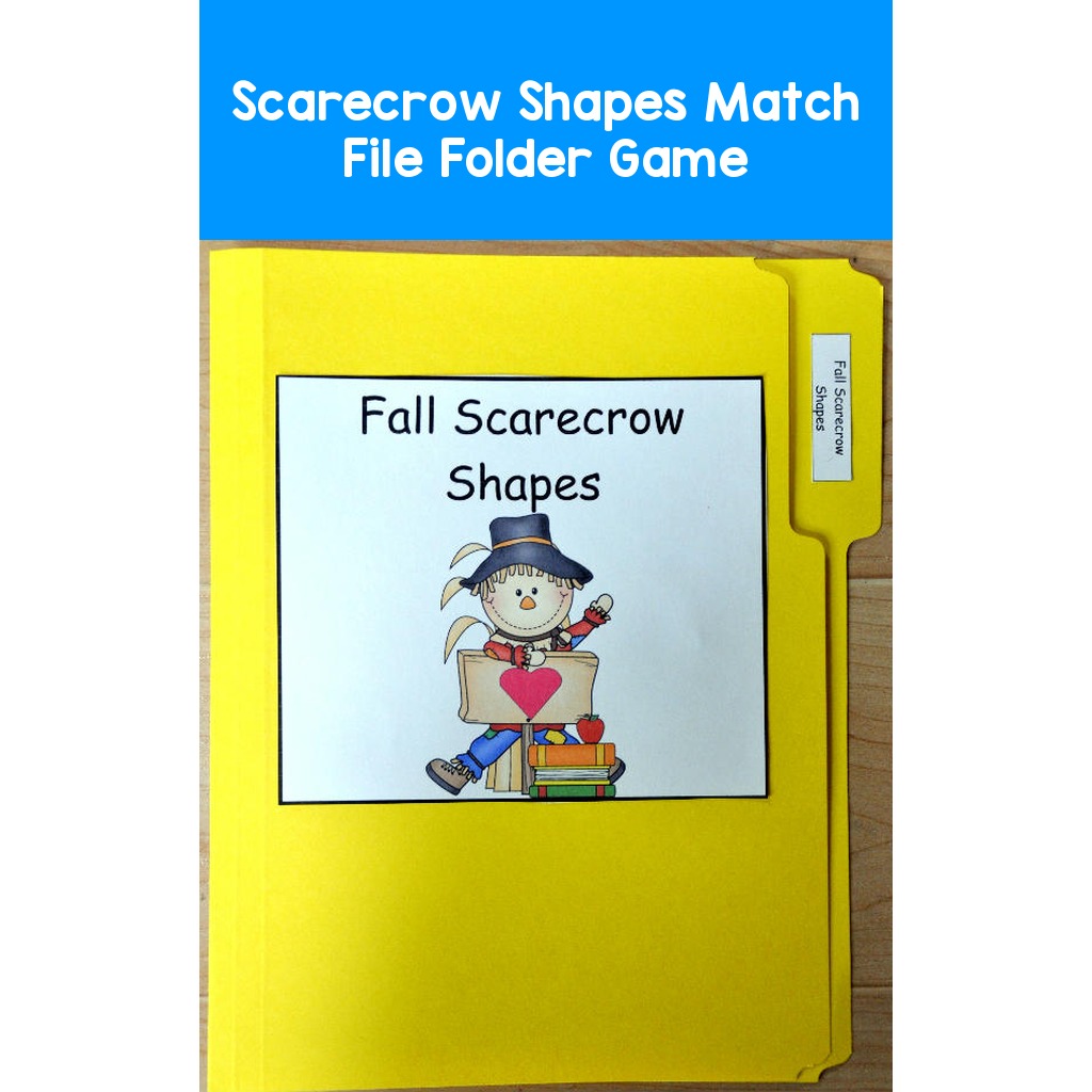 Scarecrow Shapes Match File Folder Game
