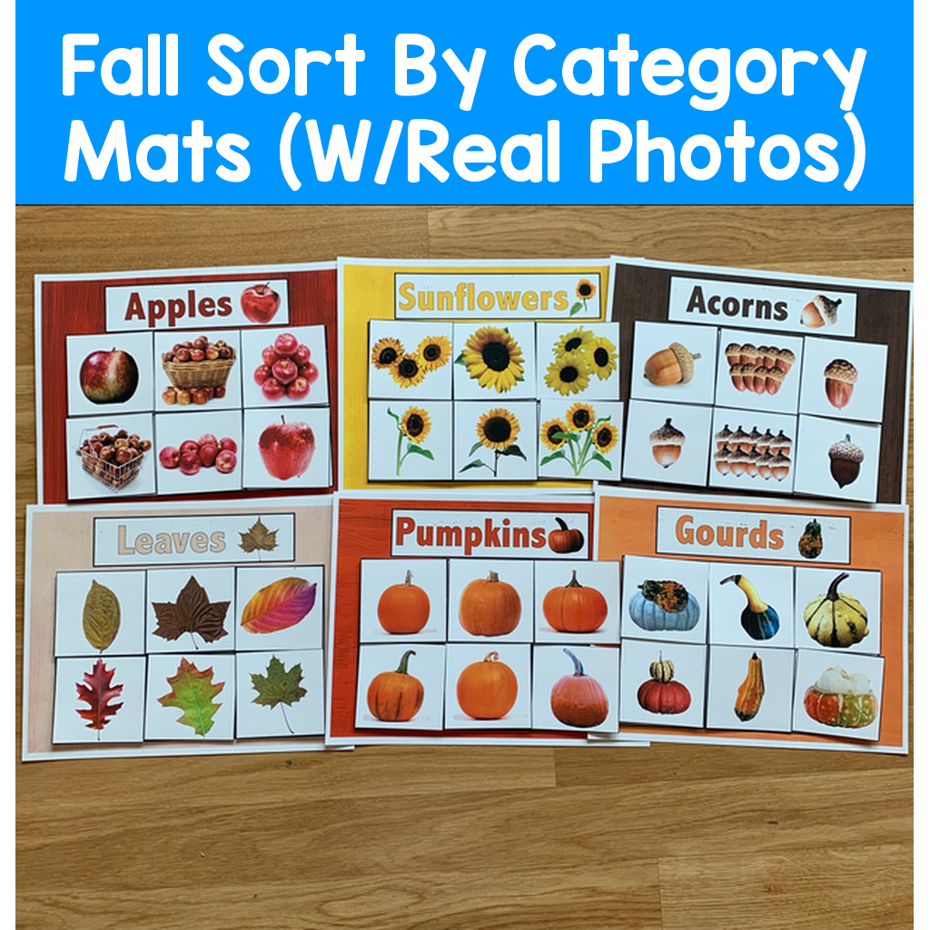 Fall Sort By Category Mats (W/Real Photos)