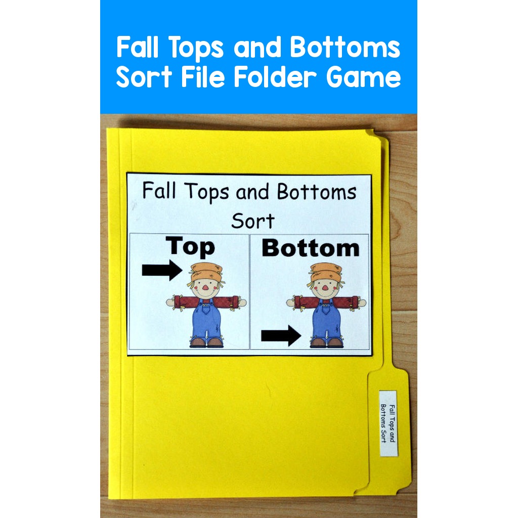 Fall Tops and Bottoms Sort File Folder Game