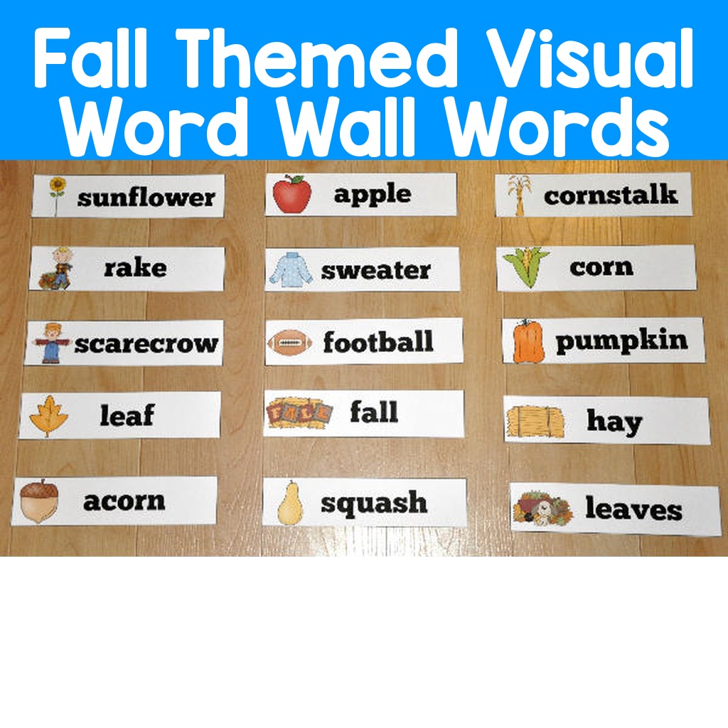 Fall Themed Visual Word Wall Words