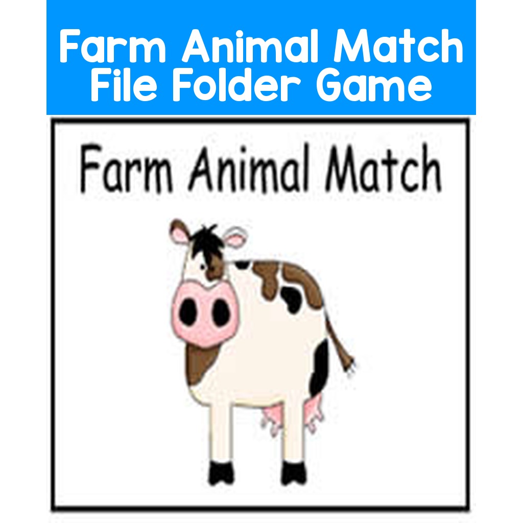 Farm Animal Match File Folder Game