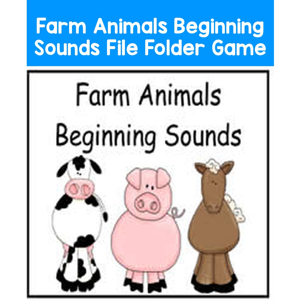 Farm Animals Beginning Sounds File Folder Game