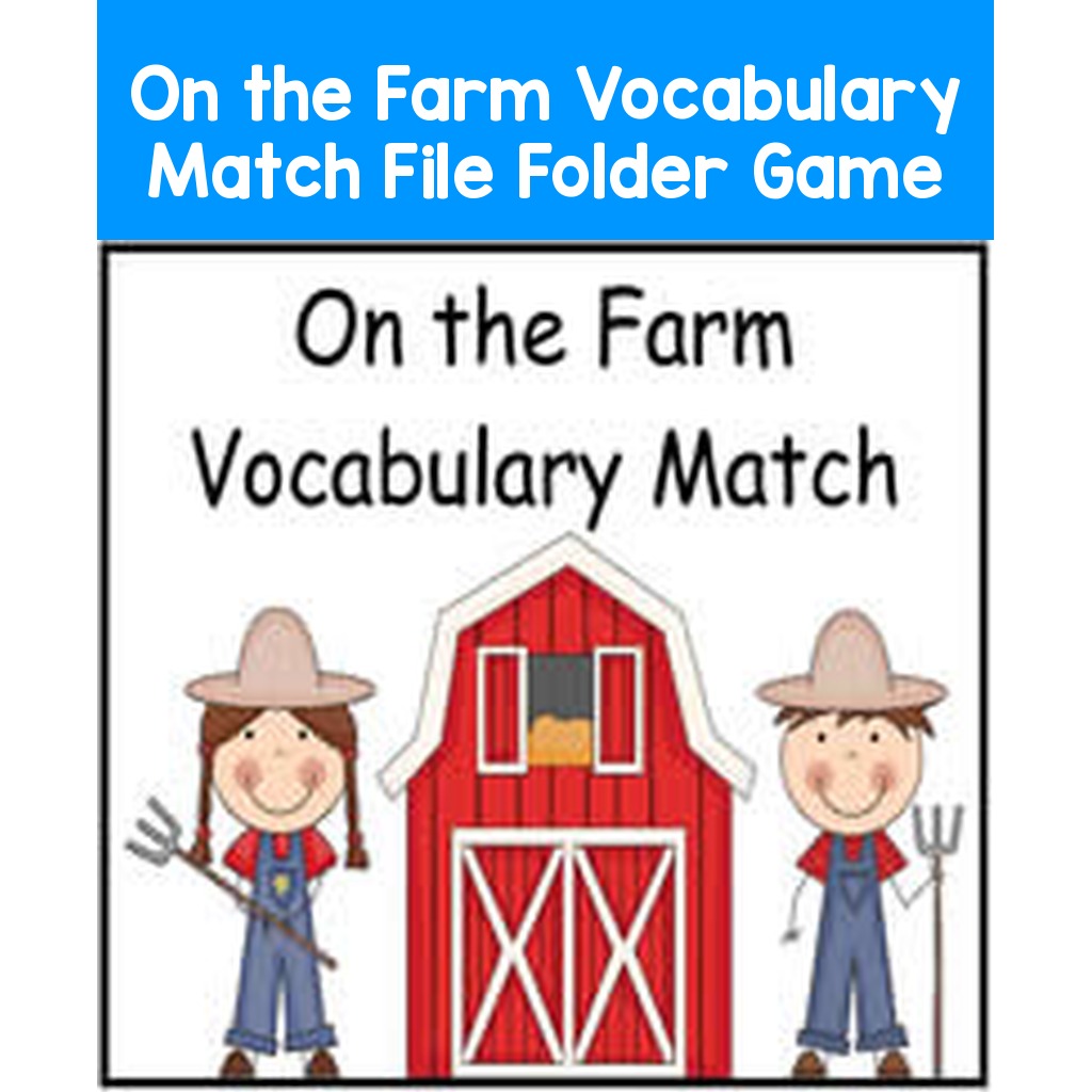 On the Farm Vocabulary Match File Folder Game