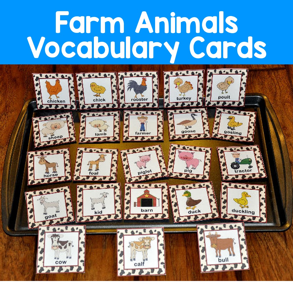 Farm Animals Vocabulary Cards