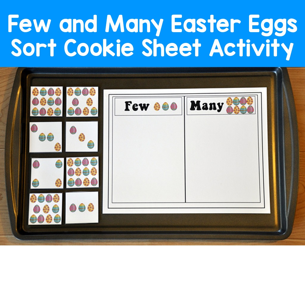 Few and Many Easter Eggs Sort Cookie Sheet Activity