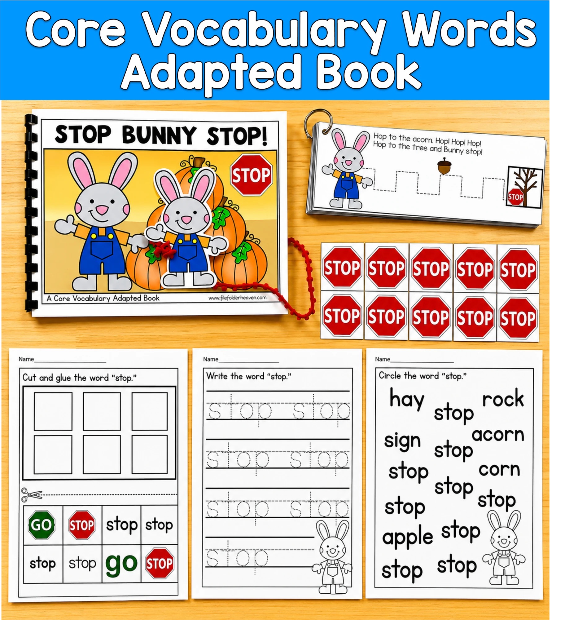 "Stop Bunny Stop!"  (Working With Core Vocabulary)