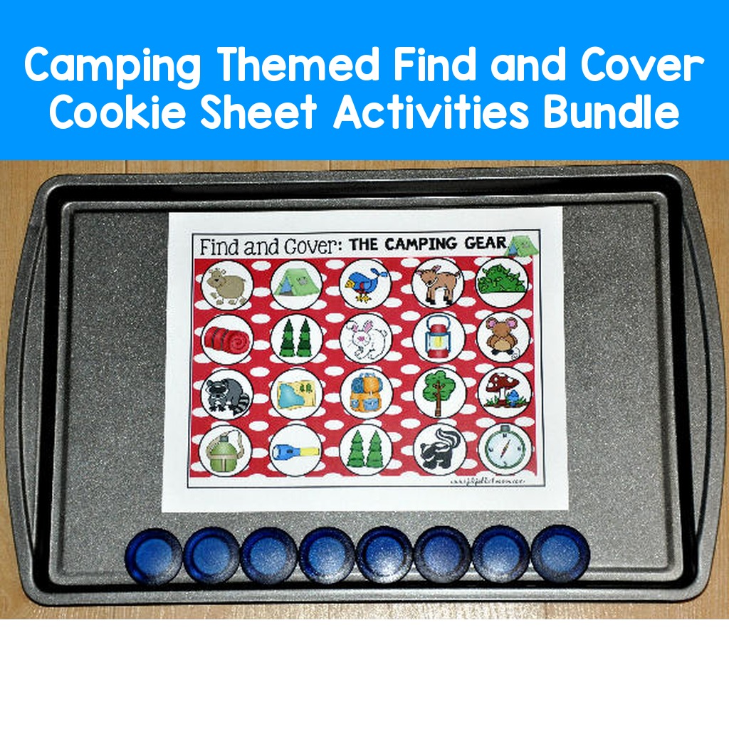 Camping Themed Find and Cover Cookie Sheet Activities Bundle