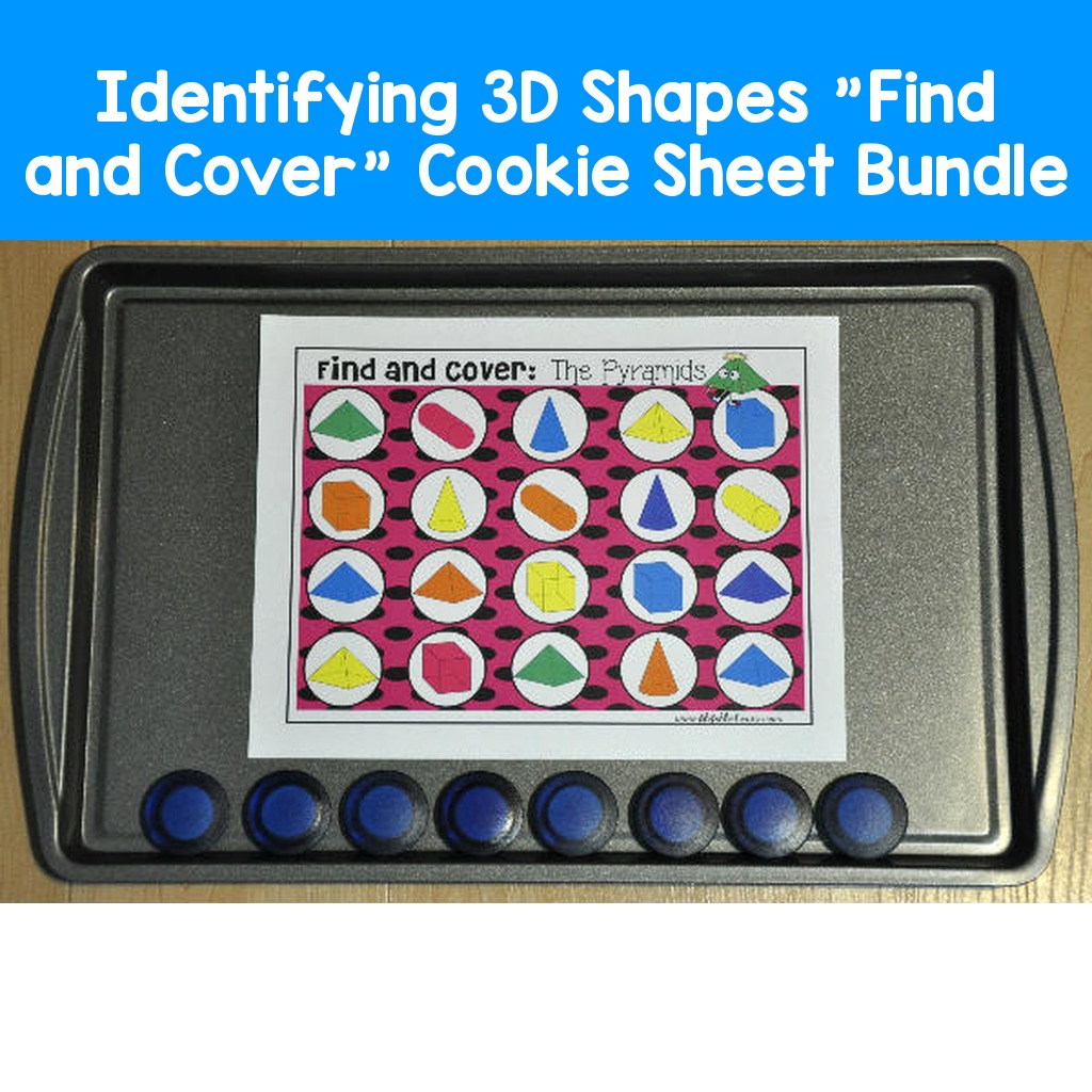 Identifying 3D Shapes "Find and Cover" Cookie Sheet Bundle