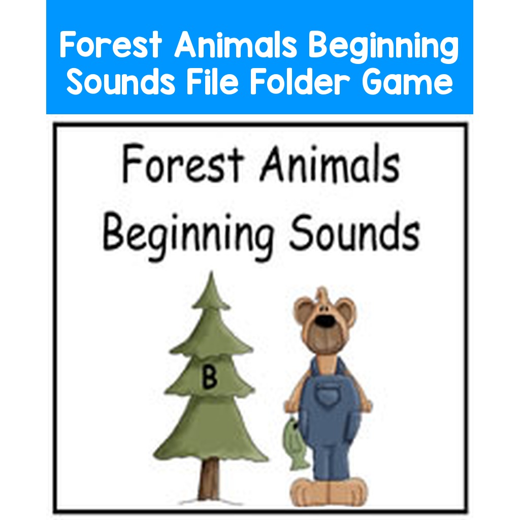 Forest Animals Beginning Sounds File Folder Game