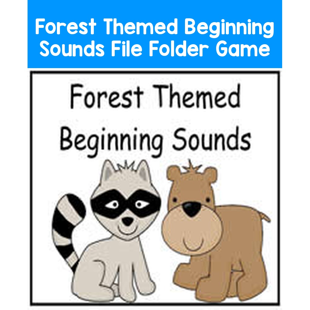 Forest Themed Beginning Sounds File Folder Game