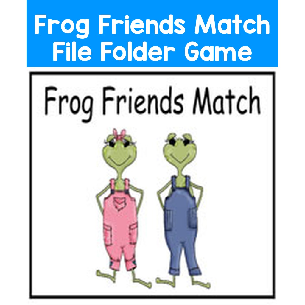 Frog Friends Match File Folder Game