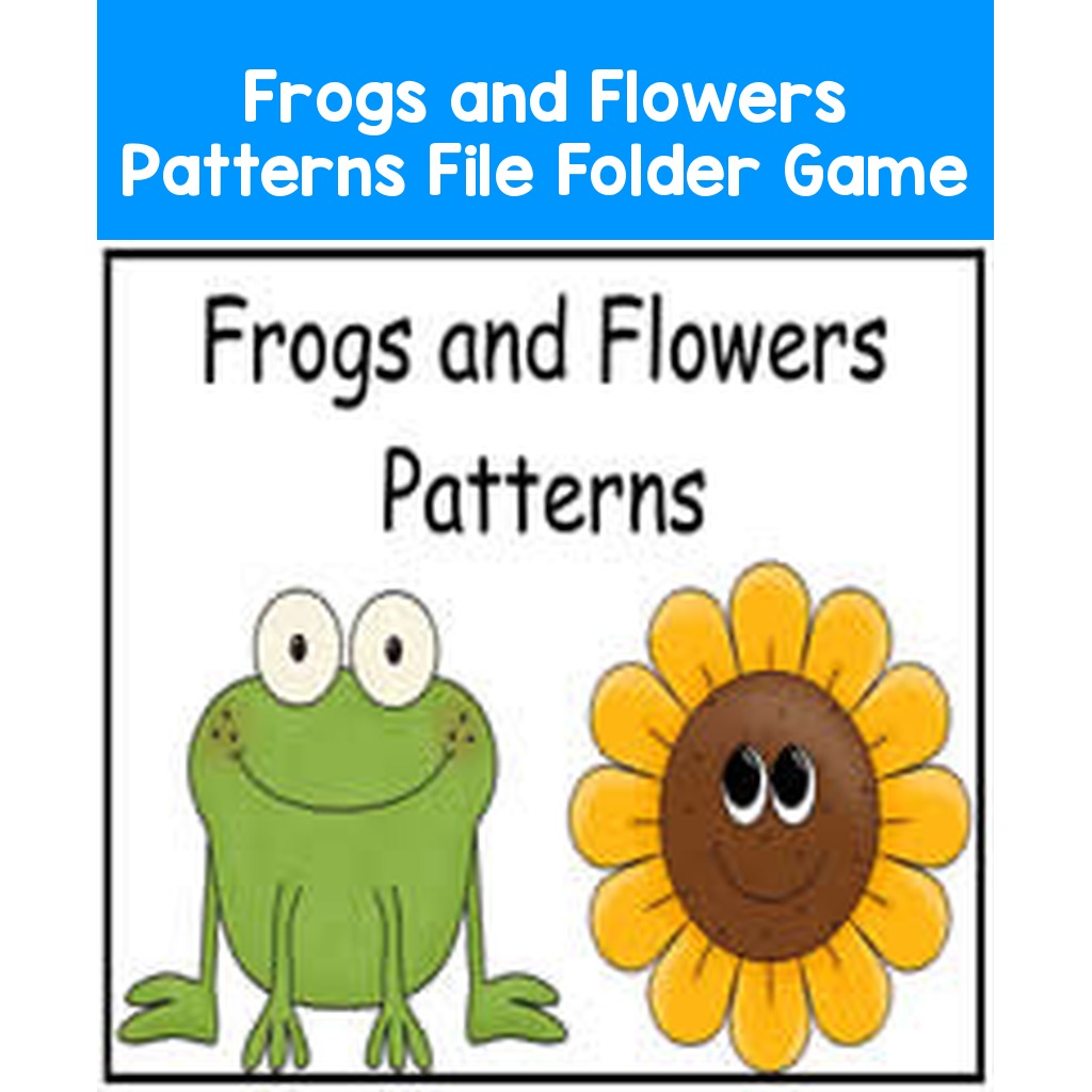 Frogs and Flowers Patterns File Folder Game
