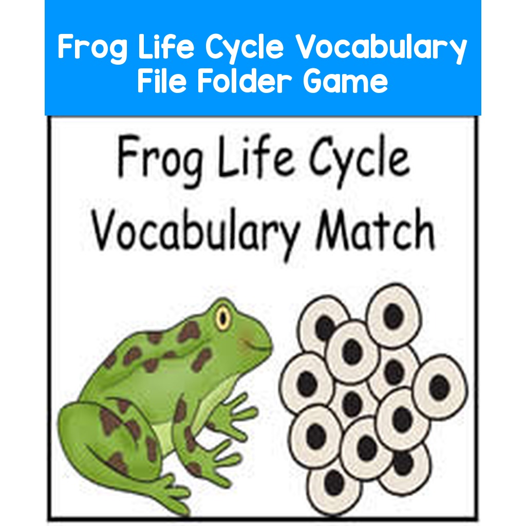 Frog Life Cycle Vocabulary File Folder Game