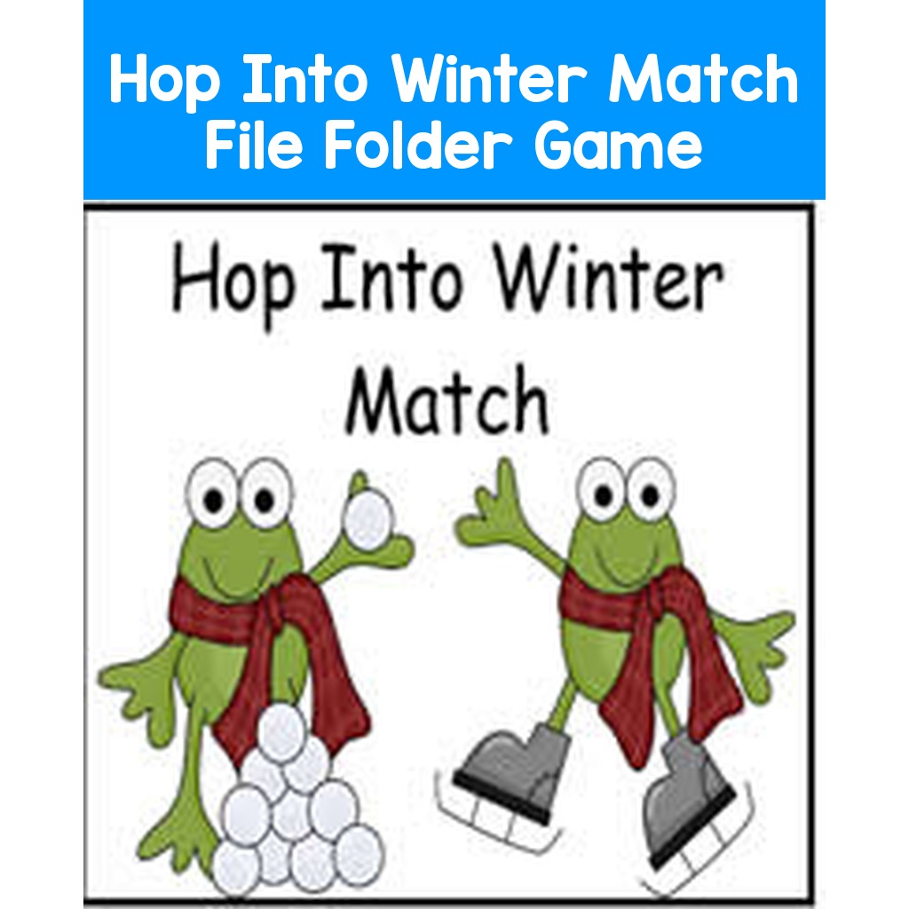 Hop Into Winter Match File Folder Game