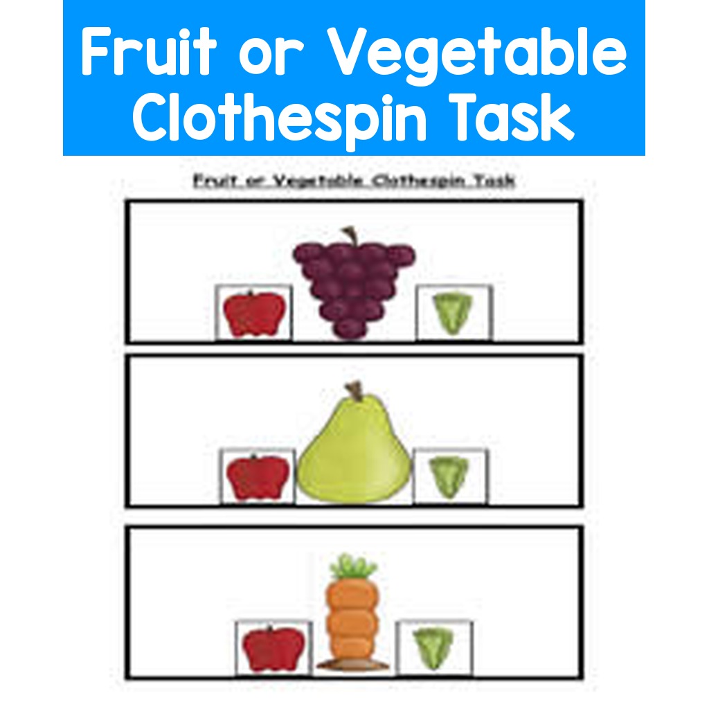 Fruit or Vegetable Clothespin Task