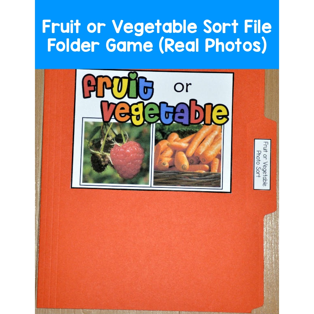 Fruit or Vegetable Sort File Folder Game (Real Photos)