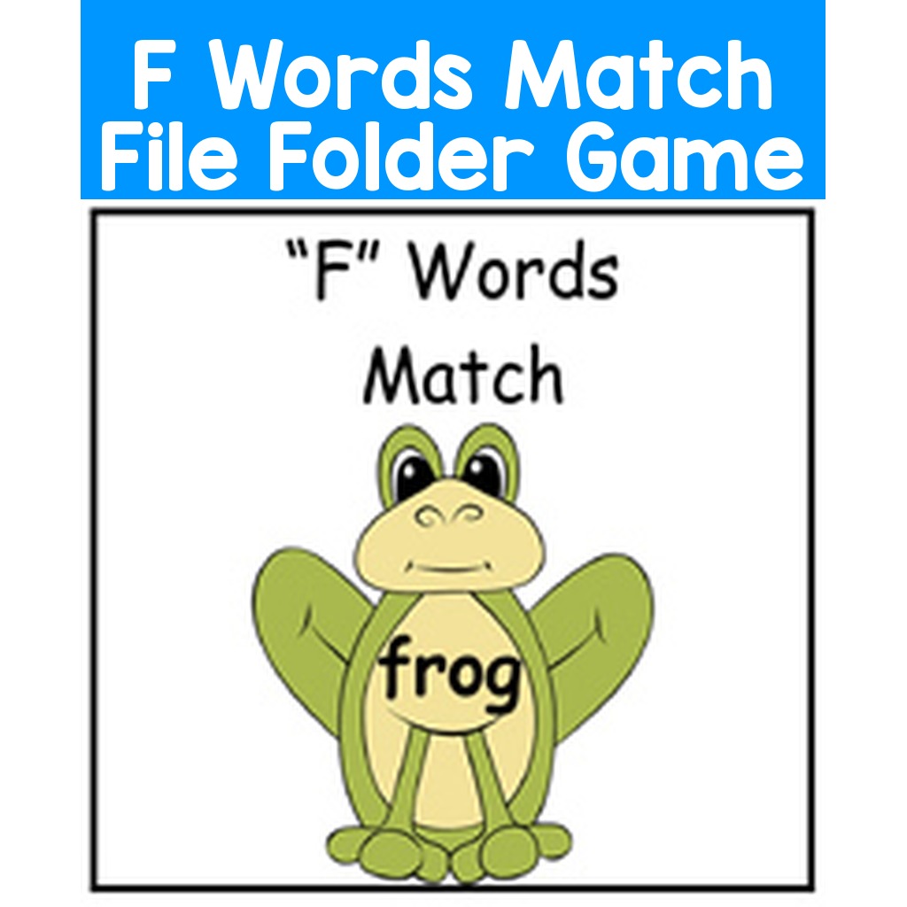 F Words Match File Folder Game