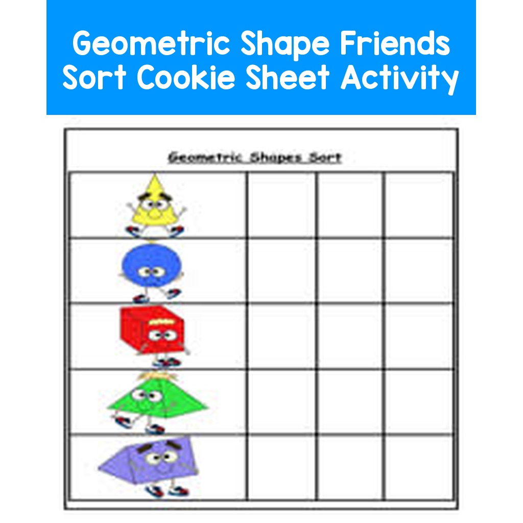 Geometric Shape Friends Sort Cookie Sheet Activity