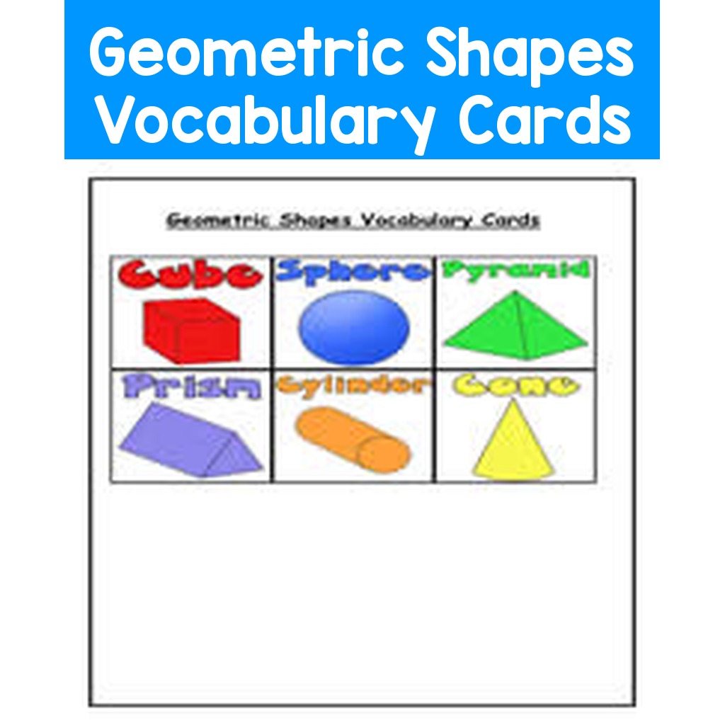 Geometric Shapes Vocabulary Cards