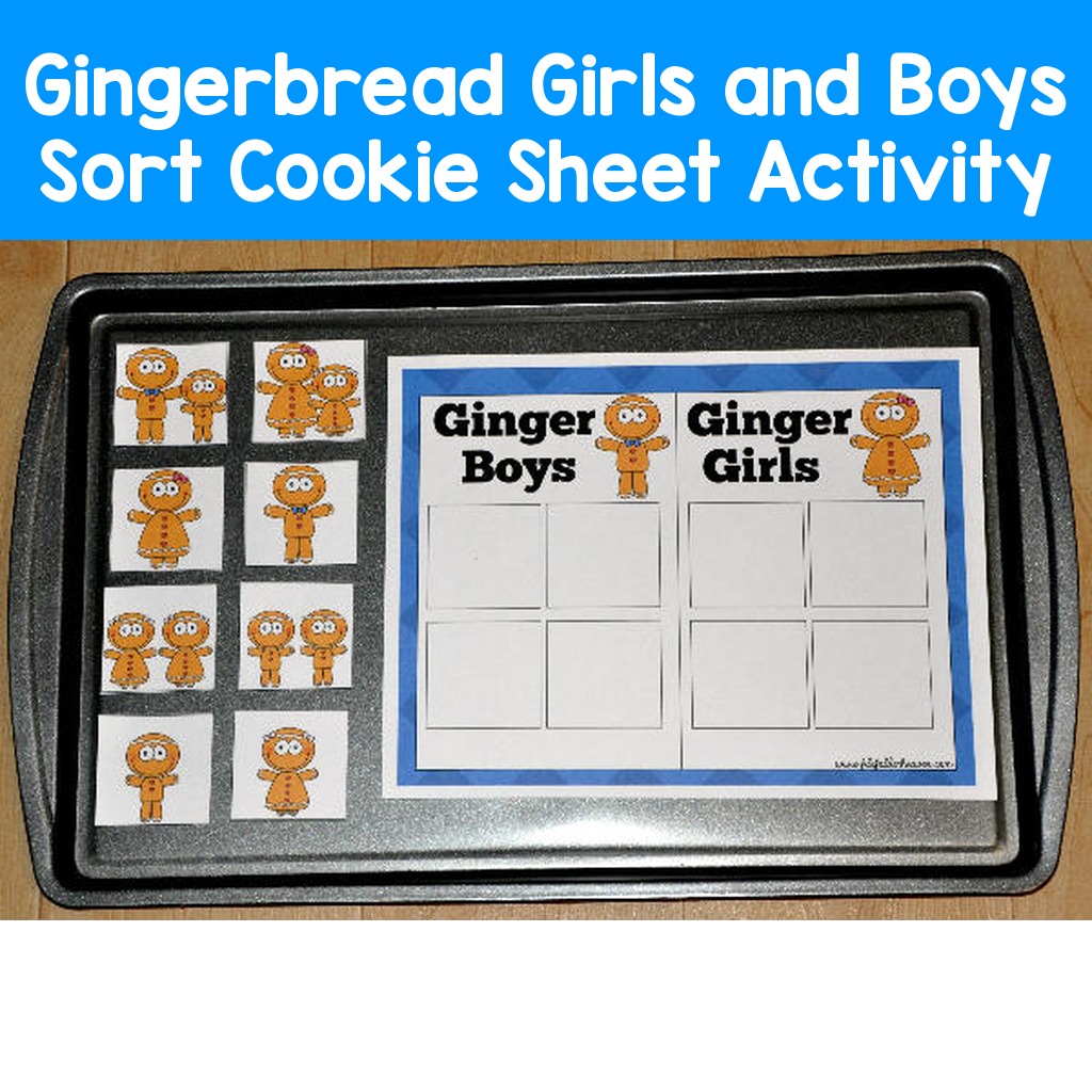 Gingerbread Girls and Boys Sort Cookie Sheet Activity