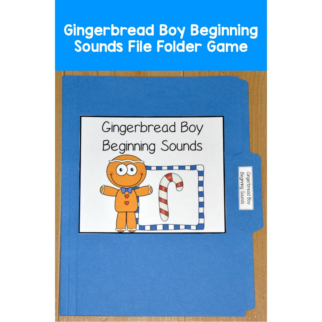 Gingerbread Boy Beginning Sounds File Folder Game