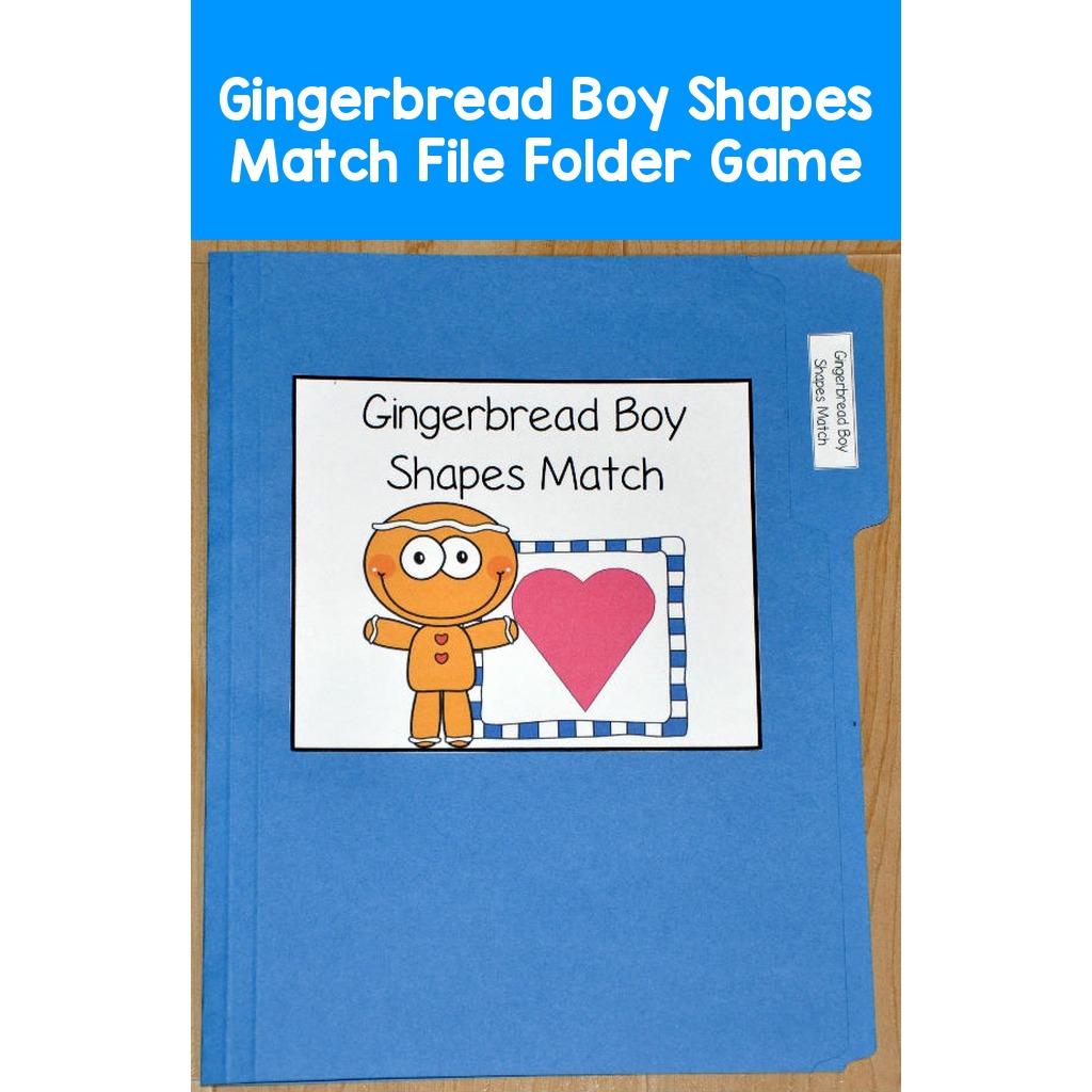Gingerbread Boy Shapes Match File Folder Game
