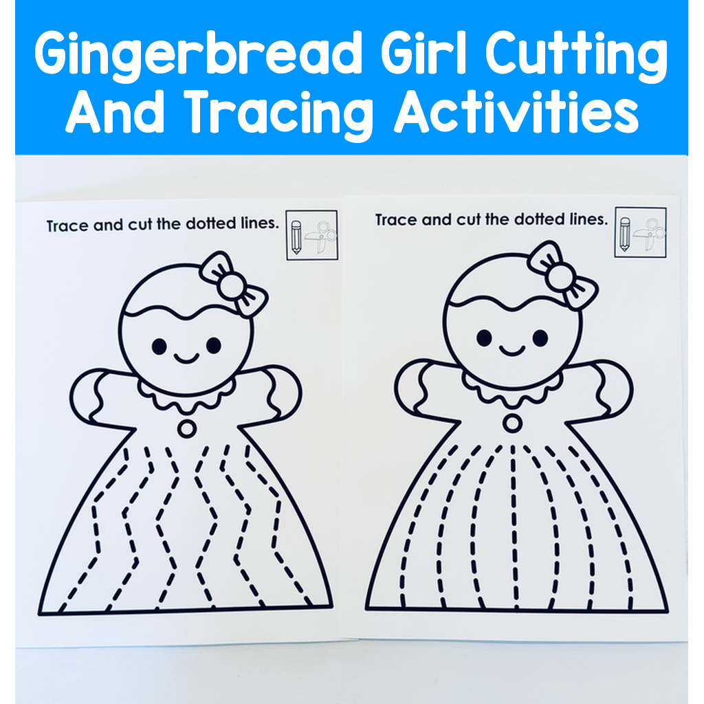 Gingerbread Girl Cutting And Tracing Activities