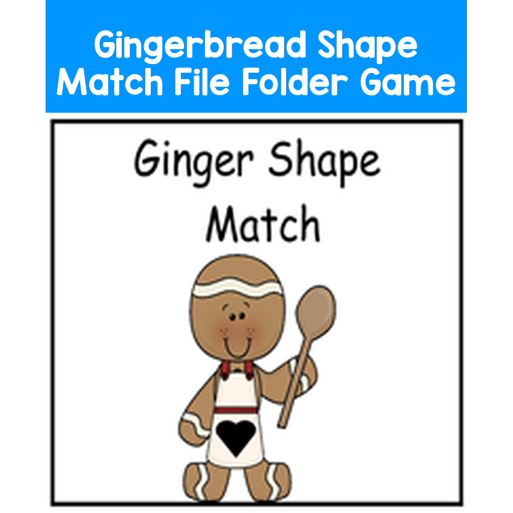 Gingerbread Shape Match File Folder Game