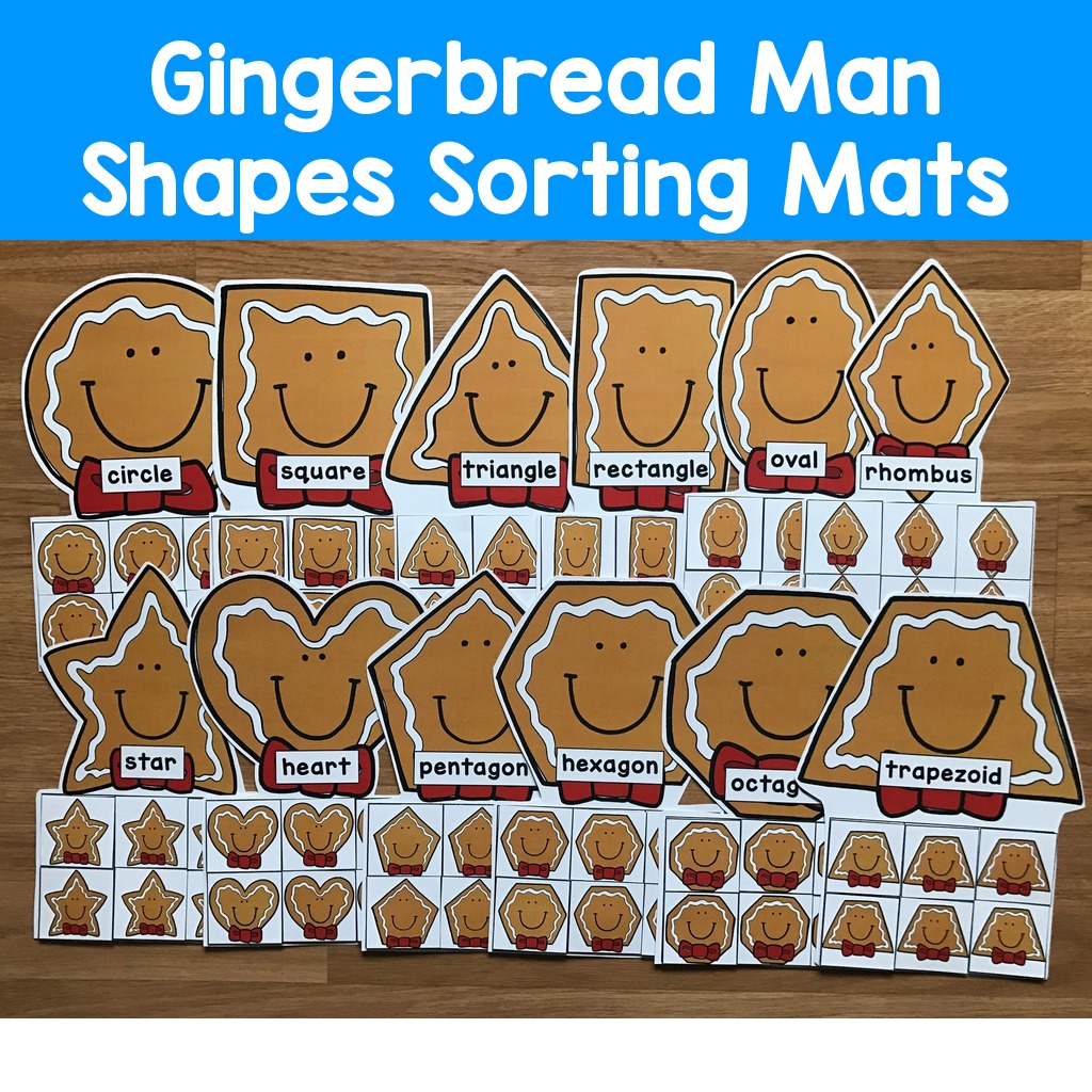 Gingerbread Man Shapes Sorting Mats