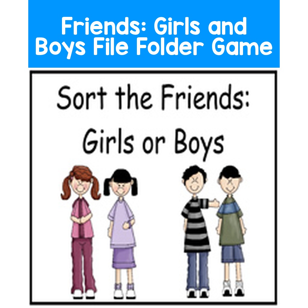Friends: Girls and Boys File Folder Game