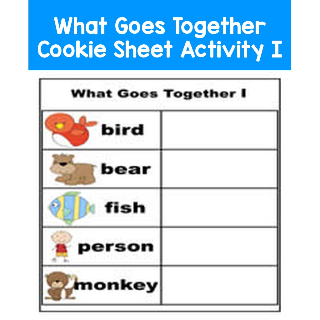 What Goes Together Cookie Sheet Activity I