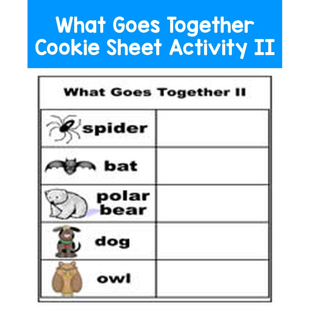 What Goes Together Cookie Sheet Activity II