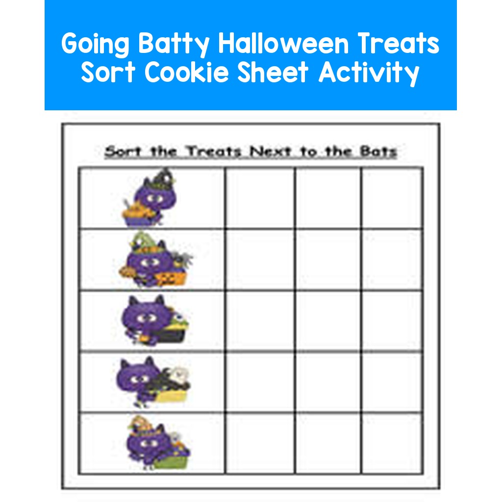 Going Batty Halloween Treats Sort Cookie Sheet Activity