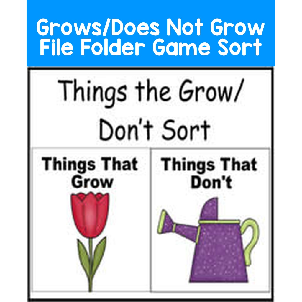 Grows/Does Not Grow File Folder Game Sort