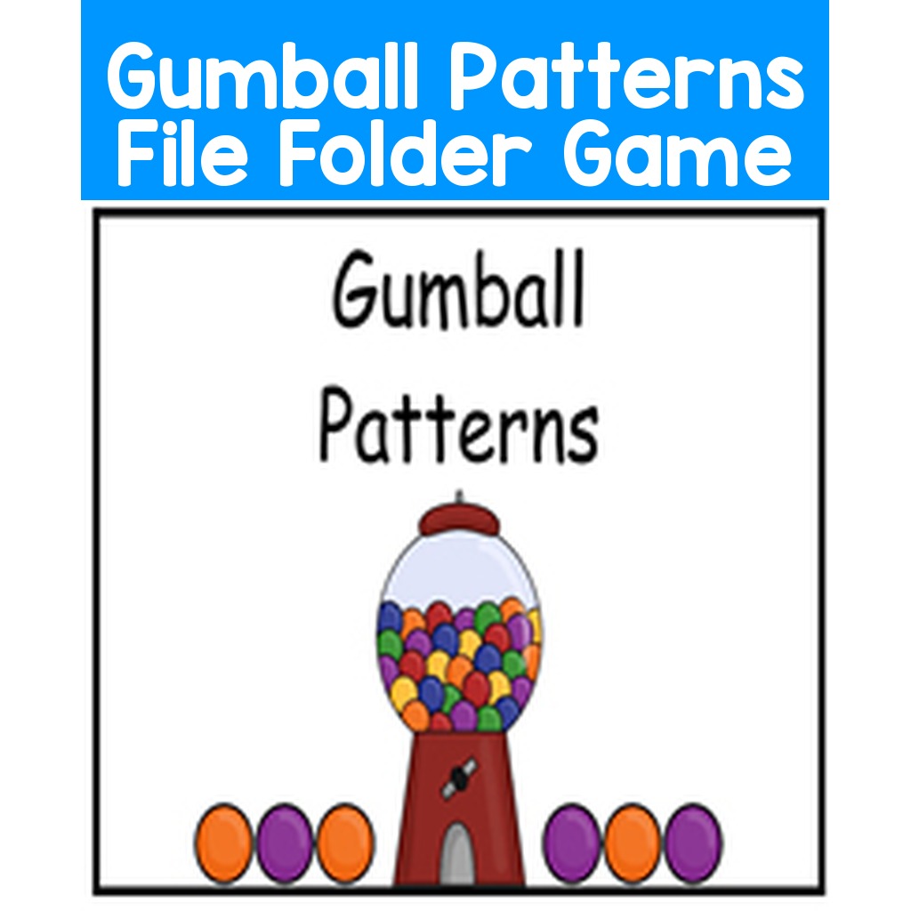 Gumball Patterns File Folder Game