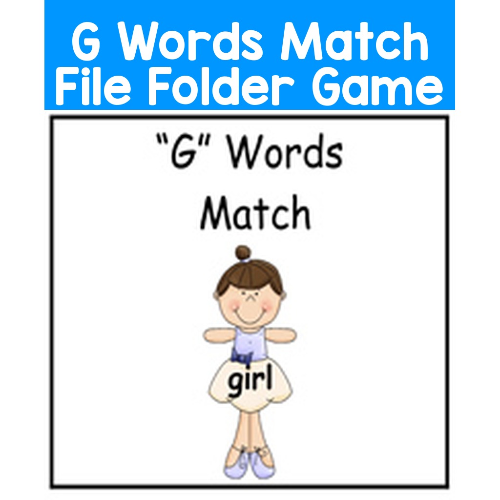 G Words Match File Folder Game
