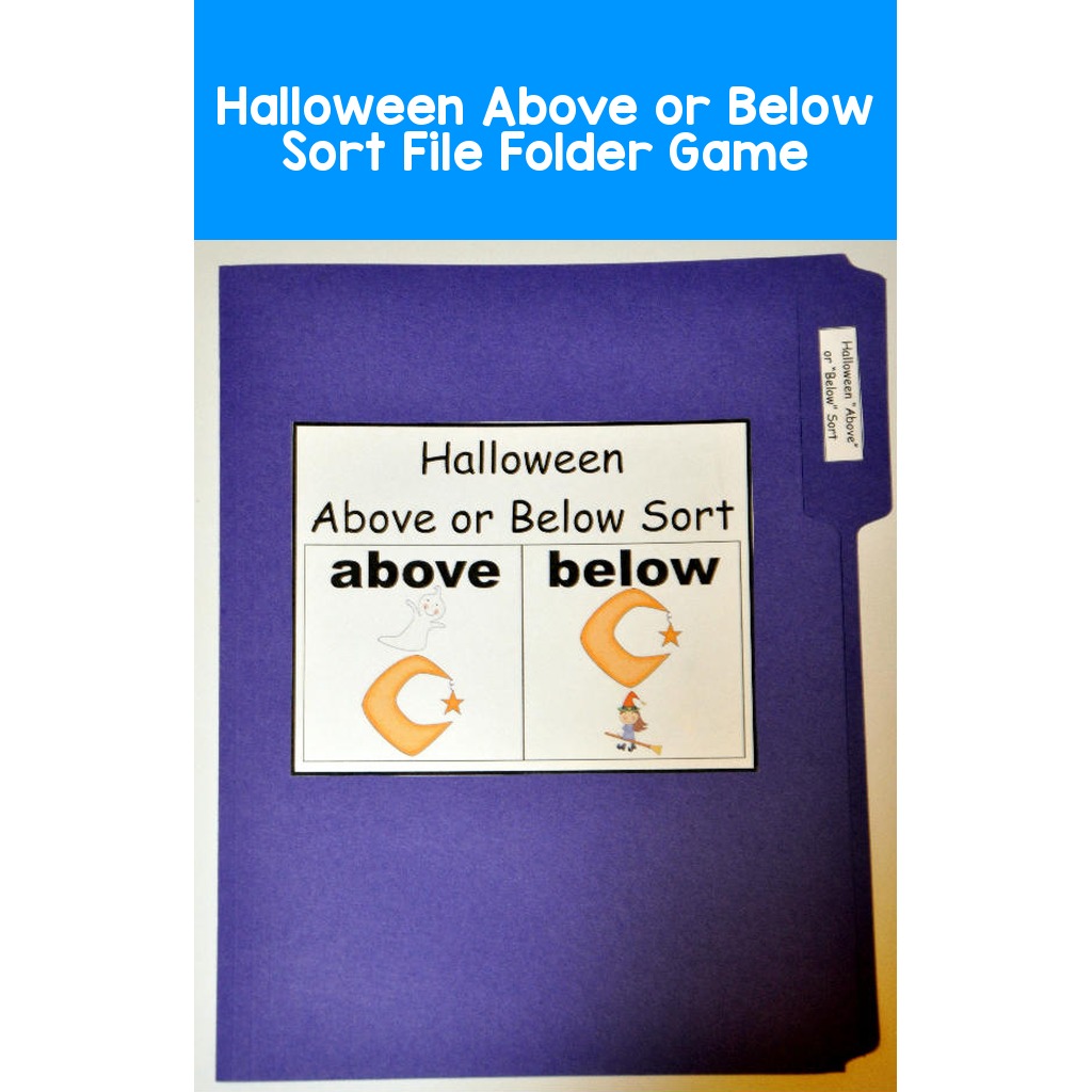 Halloween Above or Below Sort File Folder Game