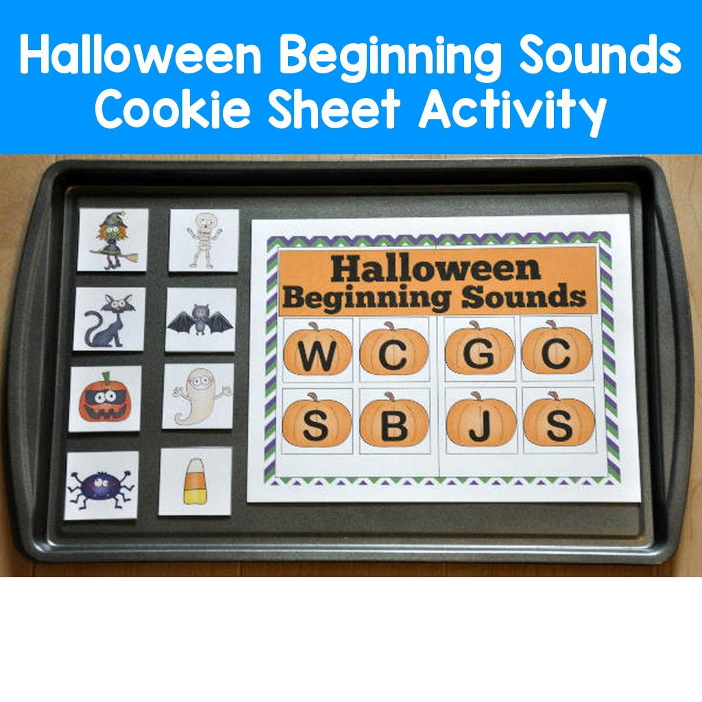 Halloween Beginning Sounds Cookie Sheet Activity