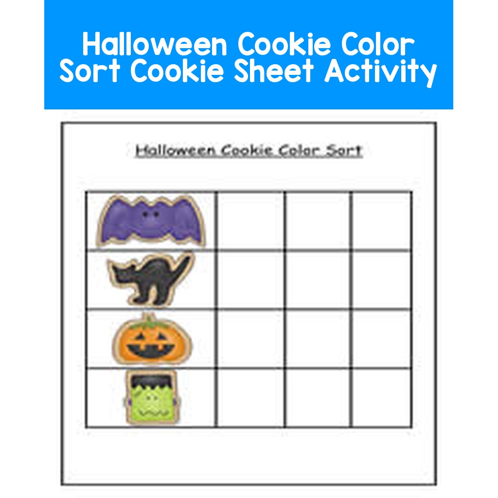 Halloween Cookie Color Sort Cookie Sheet Activity