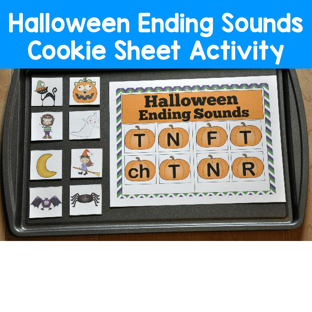 Halloween Ending Sounds Cookie Sheet Activity