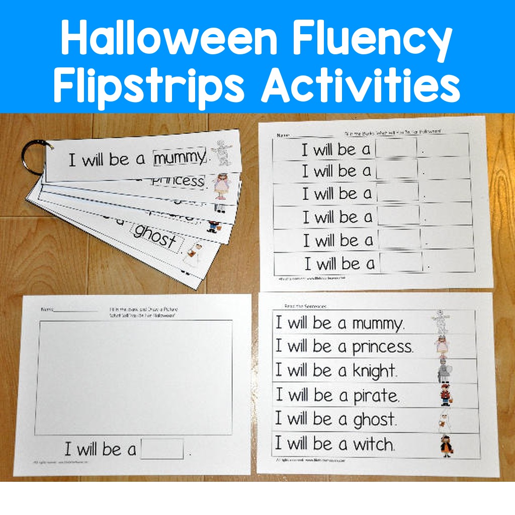 Halloween Fluency Flipstrips Activities