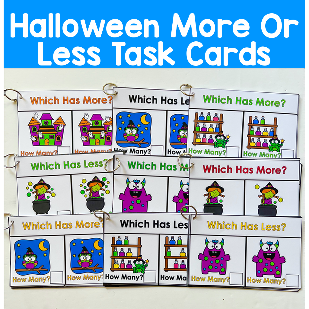 Halloween More Or Less Task Cards