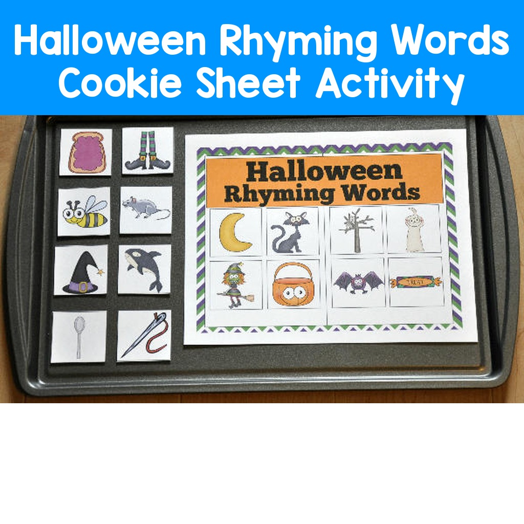 Halloween Rhyming Words Cookie Sheet Activity