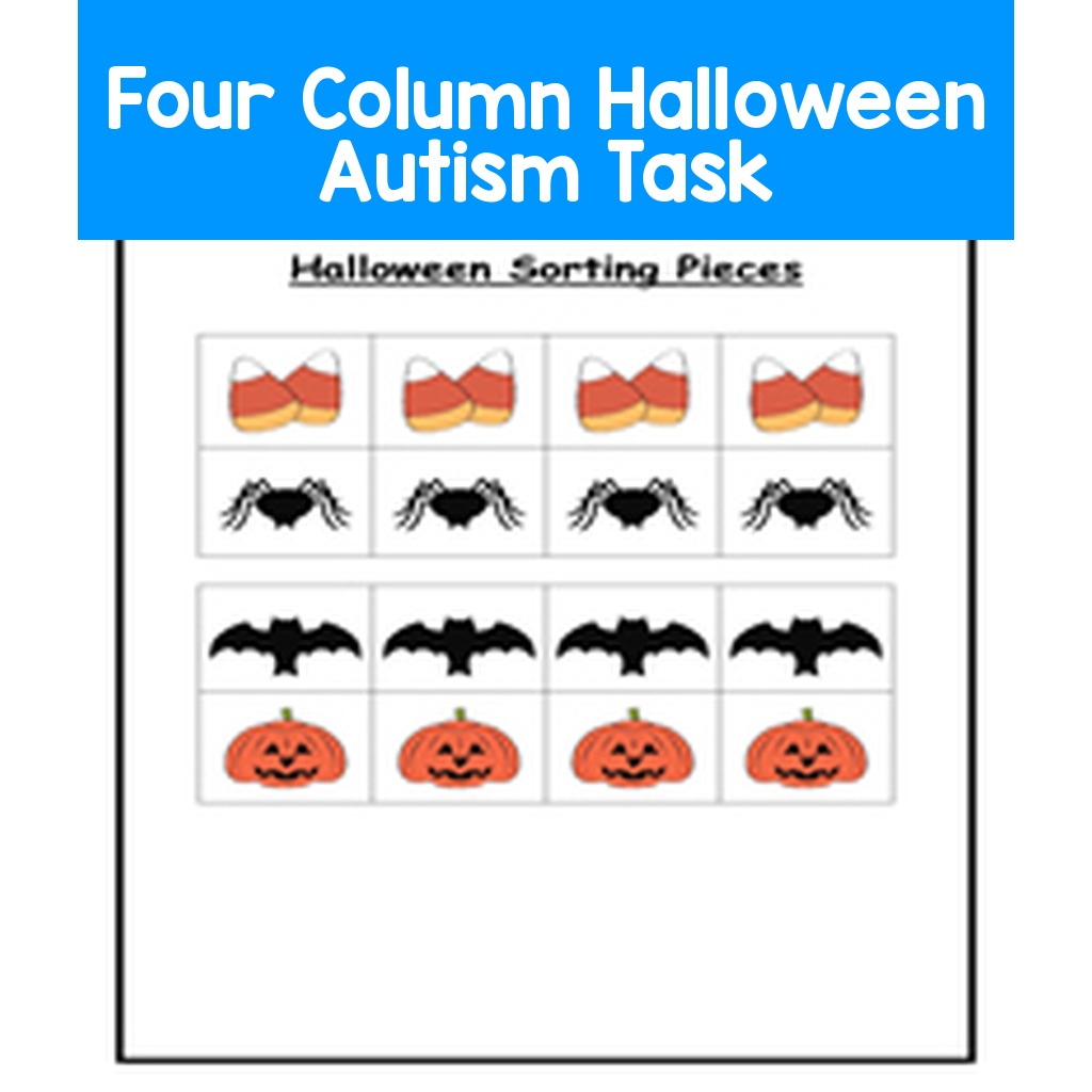 Four Column Halloween Autism Task